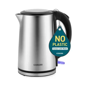 Cosori Electric Kettle, No Plastic Inner Lid, Filter & Spout, Stainless Steel Tea Kettle, Automatic Shut Off & Boil-Dry Protection, Durable Tea Kettle Boiler & Heater, 1.5L/1500W, Silver
