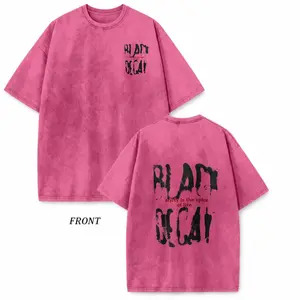 "Distressed Crack Black Decay Font Double Sided Print" Washed Tee Dark Grunge Y2K Aesthetic Top for Alt E-Girls & Punk Streetwear Fans Vintage Oversized Casual Tshirt