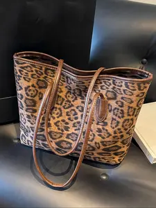 Fashionable and trendy daily handbag commuting bag, casual and simple fashionable exquisite shoulder bag armpit tote bag, personalized leopard print random pattern retro women's bag, suitable for shopping, dating, and gatherings, Casual Trendy Purses
