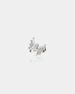 CZ Snake & Butterfly Titanium Cartilage Stud