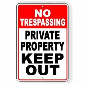 No Trespassing Sign, 8x12 Inch No Trespassing Private Property Keep Out Sign, Durable Outdoor Warning Sign for Home, Office, Business