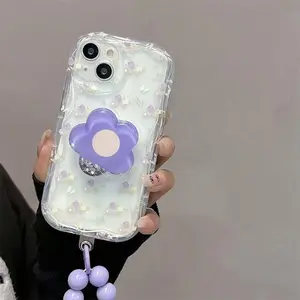 Flower Holder Chain Case For OPPO Reno 15 14 14F 15F 13 12 FS 13F 12F 11F 11 10 Pro 6 5 Lite Purple Flower Holder Phone Cover Cases