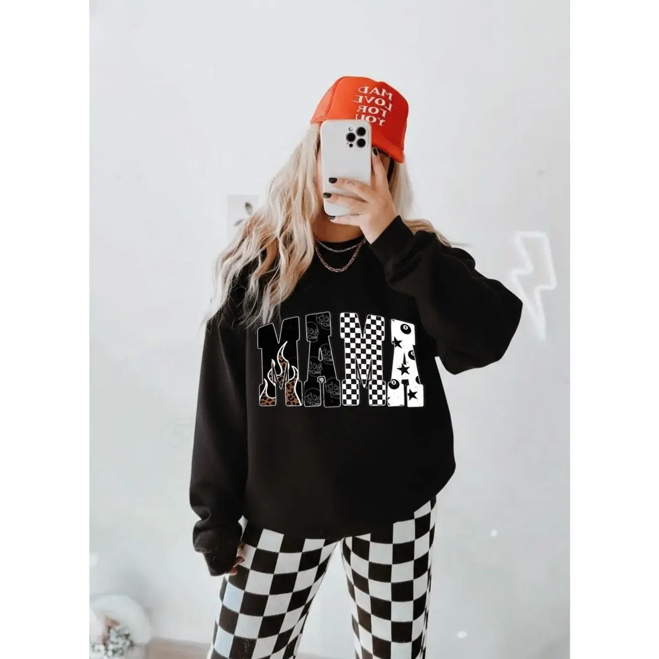 Edgy Mama Crew SweatShirt, Christmas western clothing, crewneck western outfits women’s clothes, western cowgirl stuff, western tops graphic t-shirts, country western tops, sweatshirts for women, western for women country clothing E
