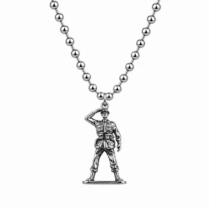Salute Soldier 925 Silver Chain Necklace