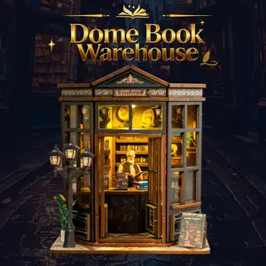 Wooden DIY Book Nook Model Kit for Adults, Tiny Home Vintage Abstract Renaissance Style, 3D Hand-Assembled Booklet Toy House, Miniature Dollhouse Kit, Birthday Gift