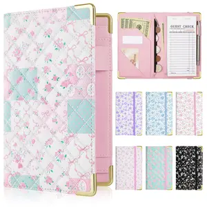 Server Books For Waitress  Leather Book With Zipper Pocket Cute Servering & Pen Holder Fits Servers Apron