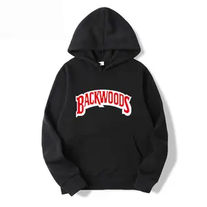 Men's Pullover Hoodie with BACKWOODS Print (Hip-Hop)