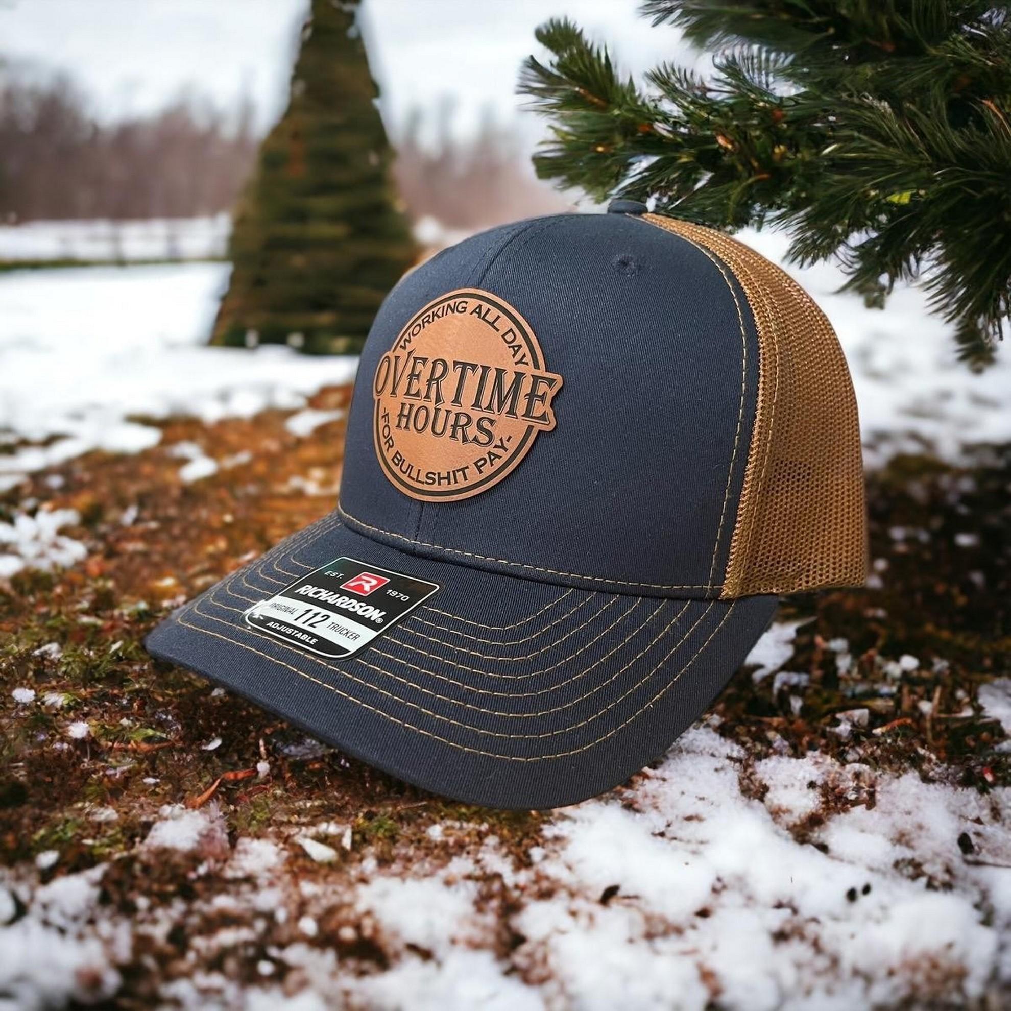 [SALE 50%]  Bu.sc.h Light Matters BLM Hat - I Hate Pulling Out Leather Patch Trucker Hat - Richardson 112 Mesh Back Cap - Fishing & Boating Gifts for Men