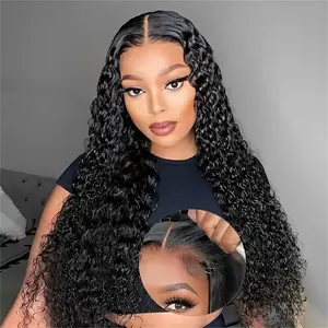 Glueless Wigs  Hair Pre Plucked Pre Cut Inky 1b Color 5x5 HD Lace Wigs  Hair Water Wave Sheer Lace Front Wigs  Hair for Women No Glue Put On And Go Wig Decorative Wig for Costume & Styling