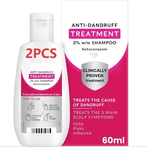 Anti-Dandruff Shampoo 2% Ketoconazole 60ML Gentle Cleansing for Itchy Flaky Inflamed Scalp Treatment Clinically Proven Haircare 2PCS - Conditioner