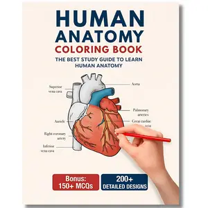 to Drawing Success Beginner's Human Anatomy Coloring Book: 200+ Detailed Illustrations Anatomy & Physiology Workbook for Adults, Medical Students & Nurses, Advanced Body, Learning Physiology, Systems, Paperback Book Stress Relief
