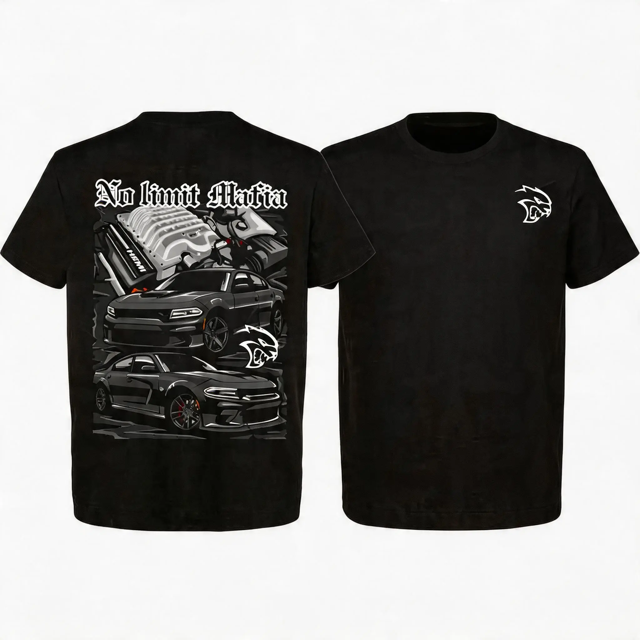 SRT Hellcat T-Shirt - Dodge Muscle Car Tee, Hemi Enegine Unisex Ultra Cotton T-Shirt Top Menswear Car Enthusiast Gift For Men，Cotton Stretch Short Sleeve Crewneck shirts