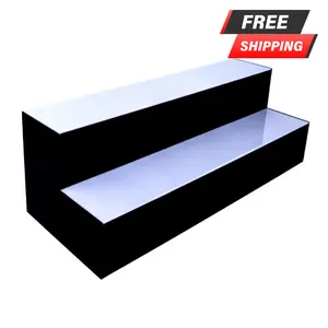 BarConic® Acrylic Bottle Display Shelf - 2-Tier, Multi-Colored Lights, Bar & Wine Utensils Storage Solution