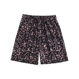 Men's Tropical Graffiti Print Beach Shorts Set - Drawstring, Above-Knee, Vibrant Design, Easy Movement, Casual Streetwear for Beach Outings, Casual Strolls