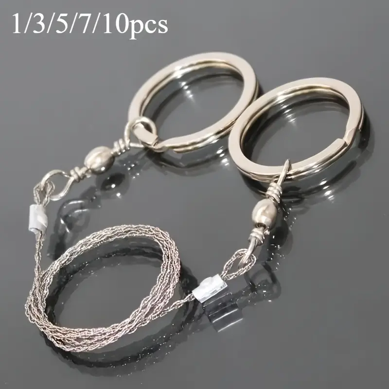 1/3/5/7/10pcs Emergency Survival Gear, Steel Wire Saw, Camping, Hiking, Hunting, Climbing Gear, Outdoor Survival Saw, Multifunction Wire Saw, Outdoor Multifunctional Tools