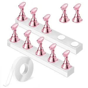 Magnetic Nail Practice Stand Kit, Magnetic Design with 3m Dual Tape, Nail Art Accessories, Ideal DIY Manicure Salon Tool, Nail Care