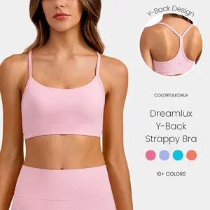 Colorfulkoala Women's Dreamlux Y-Back Yoga Bra Low Impact Workout Tops with Removable Cups