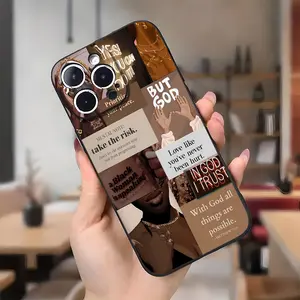 Positve Affirmations Aesthetic Pattern Phone Case for iPhone 17 16 Pro Max 15 Plus 14 13 12 11  Air XR XS Shockproof Drop Protection Rugged Durable Silicone Cover Smartphone Protective Casing