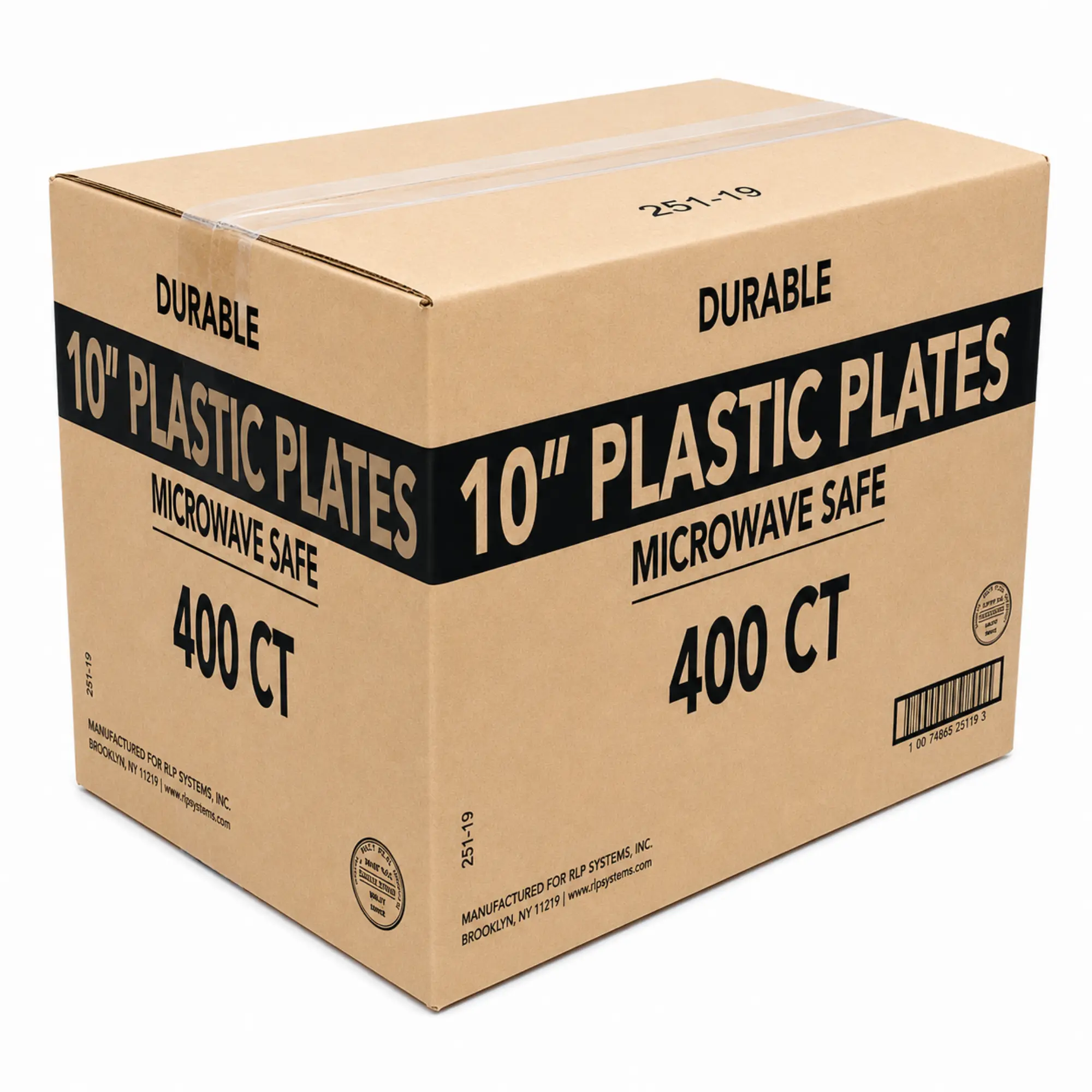 WHOLESALE VeZee 10" Lightweight White Disposable Plastic Dinner Plates, Durable Food Grade Party Plates, Strong Single Use Serving Plates for BBQ, Picnic, Birthday, Wedding, Catering, Holiday & Everyday Meals. 400 Count