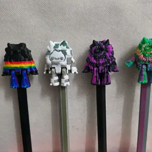 Yeti Pens. 3D printed, articulated, fun!! Yeti is removable from the pen, screw on and off. 2 pen refills included with each pen.