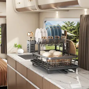 A great helper for storage, with a double-layer large capacity shelf that can hold various tools, tableware, etc