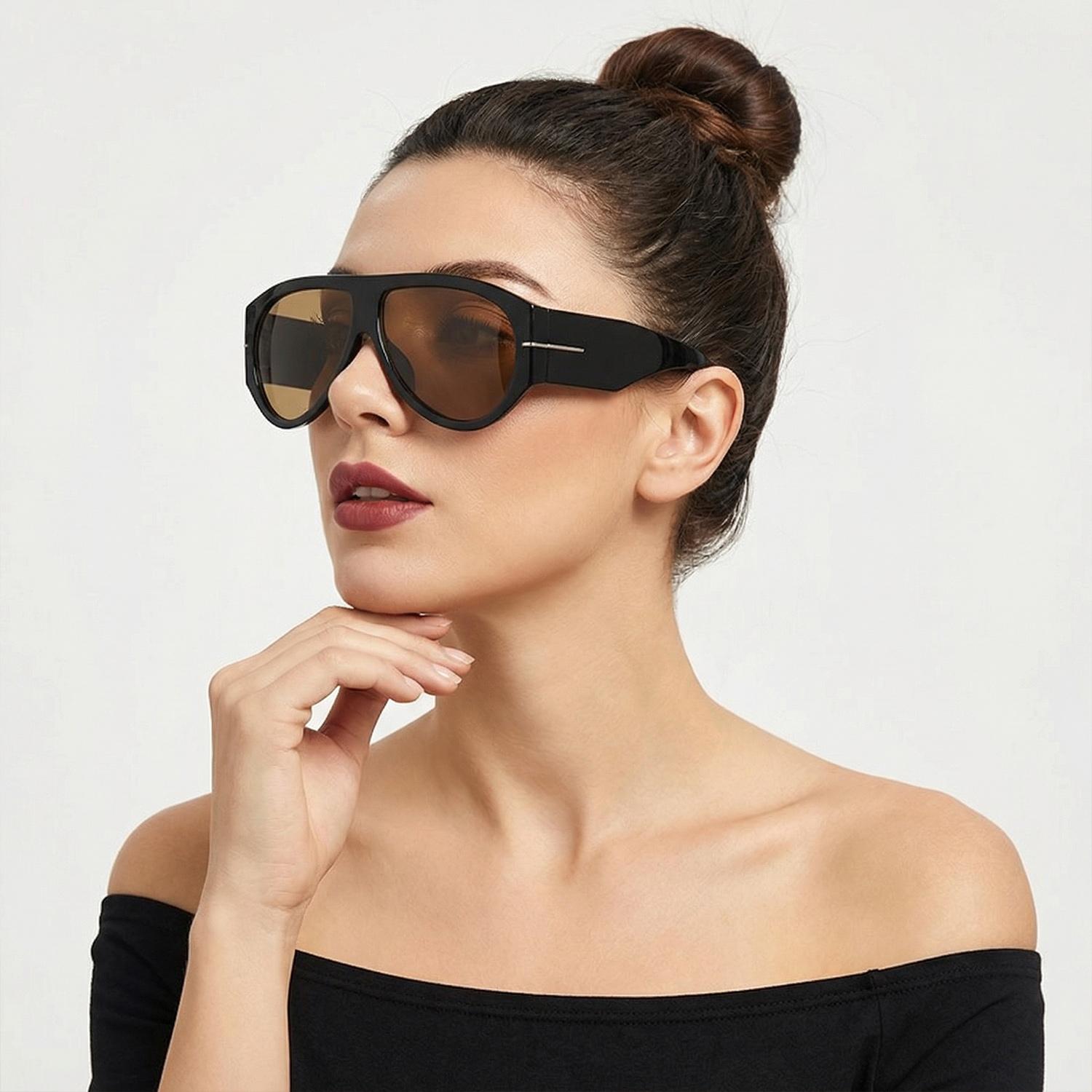 Retro Oversized Aviator Sunglasses, Unisex Large Frame Fashion Eyewear, Punk Windproof Shades, Trendy Beach Travel Accessories, Classic Vintage Sunglasses for Women Men, Daily Party Outdoor Eyewear
