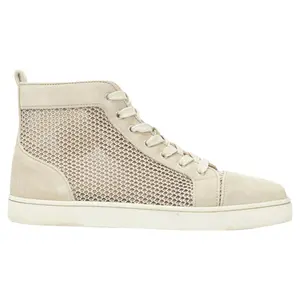 Pre-owned Christian Louboutin Men's Christian Louboutin Louis sand suede high top sneaker by Rebag