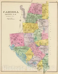 Carroll County, New Hampshire - Railroad Map, 1892