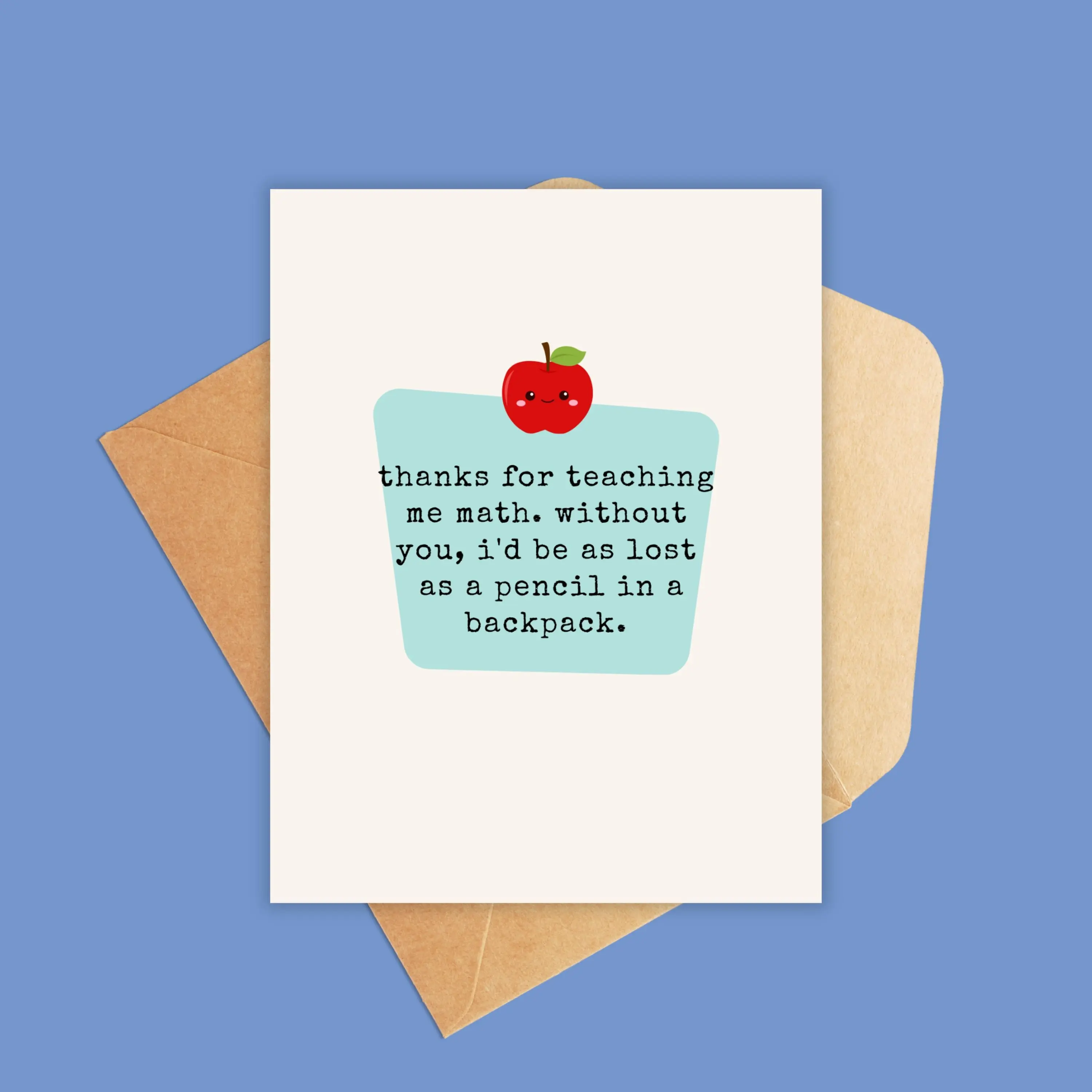 Teacher-Thanks for Teaching me Math Greeting Card