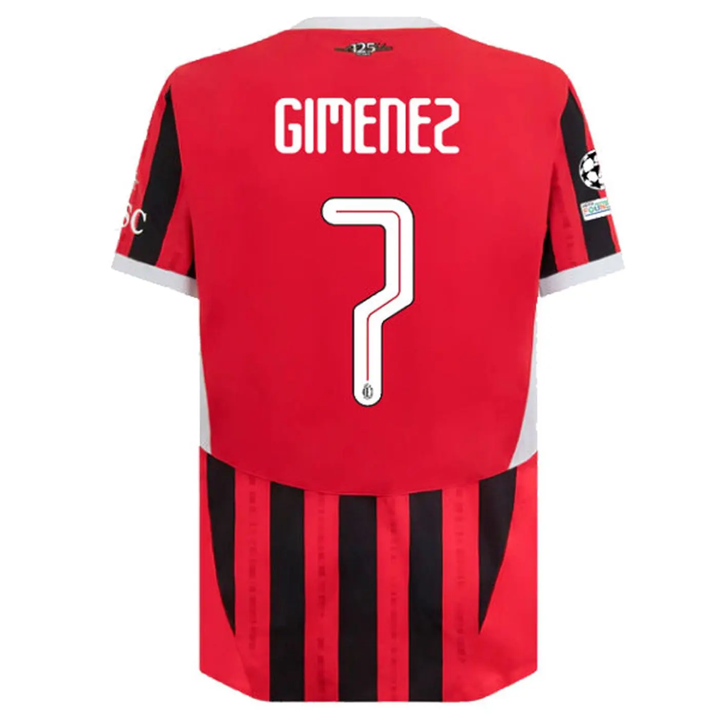 Red Black Soccer A.C Mi Jersey#7 S.Gimene2 Jersey 24-25