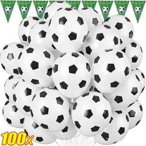 100pcs/set World Cup Balloon Decorations, 12 Inch Holiday Party Balloons, Football Theme Balloons for Celebrations