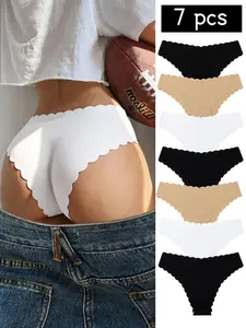 Women's Underwear Set, Soft & Comfortable, Everyday Design, Plain Style Fitted Panties, Ideal for All Seasons, 7-Piece Pack