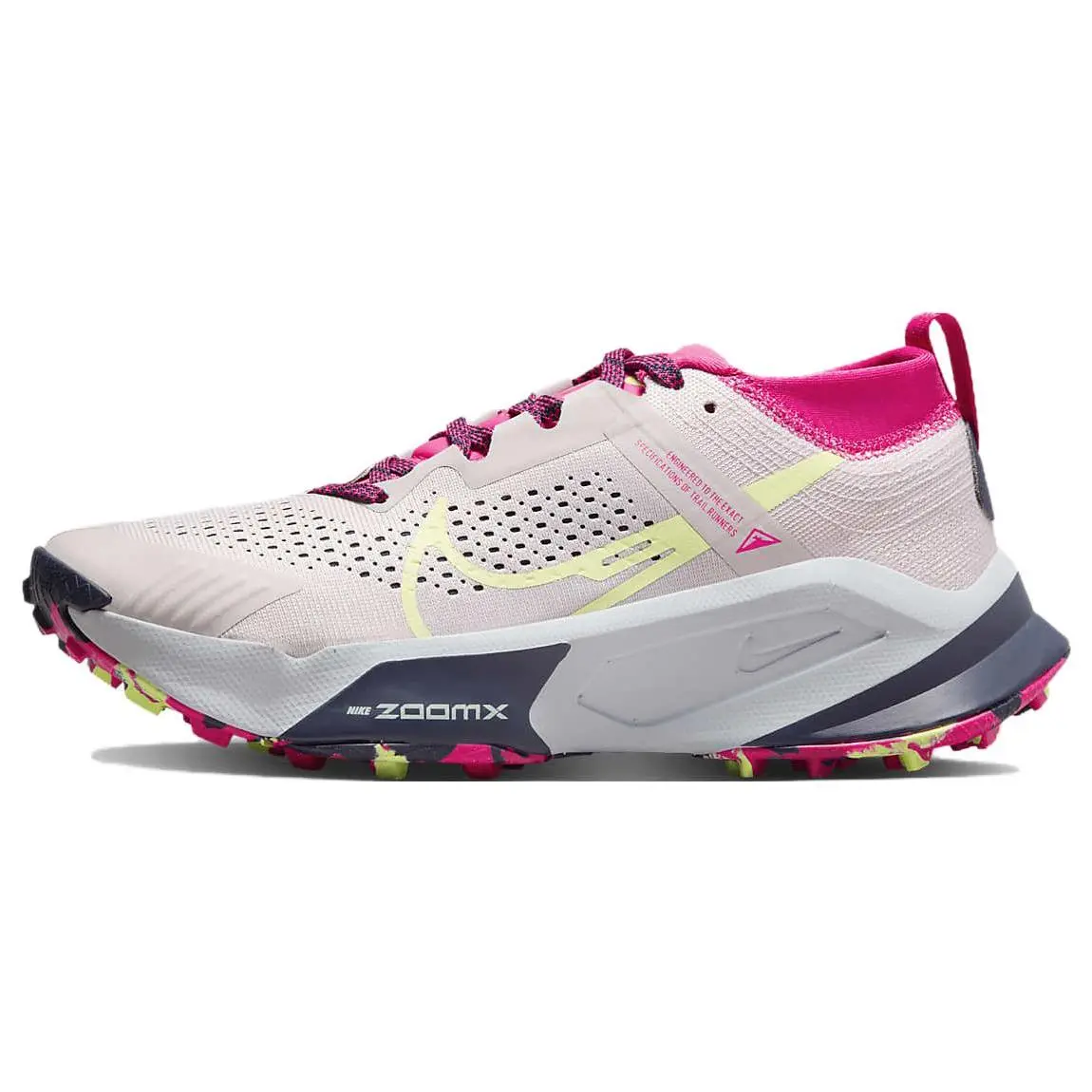 Nike ZoomX Zegama Platinum Violet Luminous Green Versatile Comfort Low Top Running Shoes Women's DH0625-002