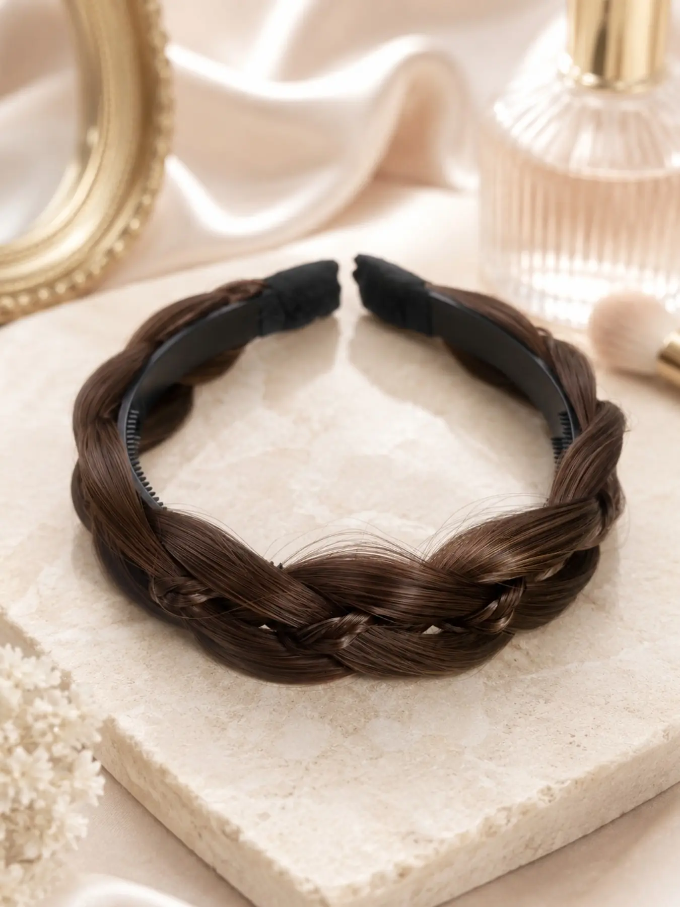 Women's Braided Headband, Wide Messy Braided Headband With Teeth, Synthetic Hair Plaited Headband, Fishtail Braided Headband, Elastic Fashion Headbands, All-match Hairpiece for Hairstyle Decor
