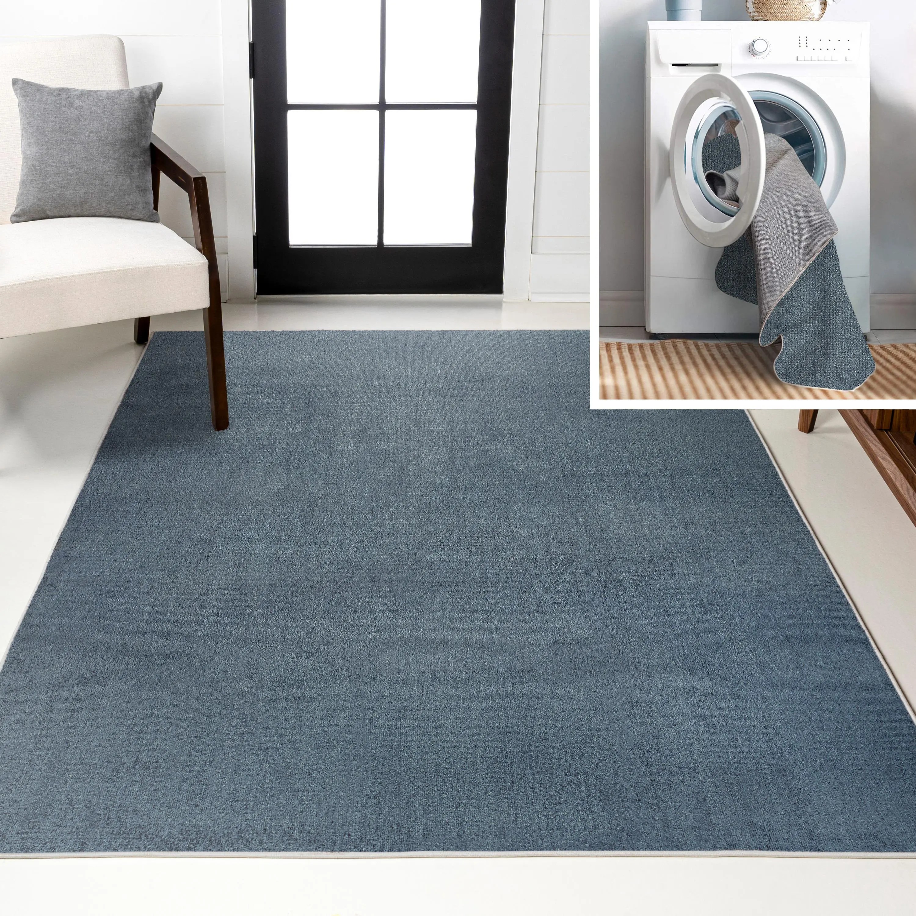 JONATHAN Y Twyla Classic Solid Low-Pile Machine-Washable Indoor Area Rug - Indoor Entryway Rugs for Living Room, Bedroom, Office