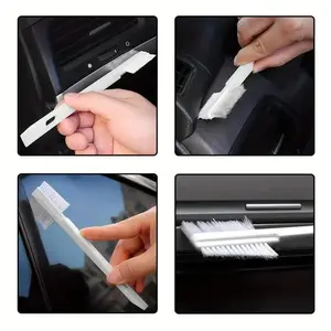 2pcs Brush used for cleaning car edges, corners, and gaps, with bristles on both sides for cleaning grooves, Cleaning Supplies