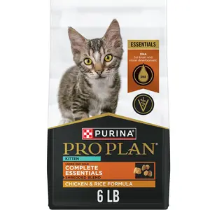 Purina Pro Plan Kitten Dry Food Complete Essentials Shredded Blend Chicken and Rice Formula - 6 lb. Bag