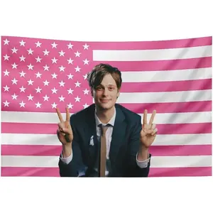 Spencer Pink America Funny Reid Flag Poster Tapestry with  Grommets for College Dorm Decor, Outdoor Party, Patio Yard, Room Decor Flag Merch