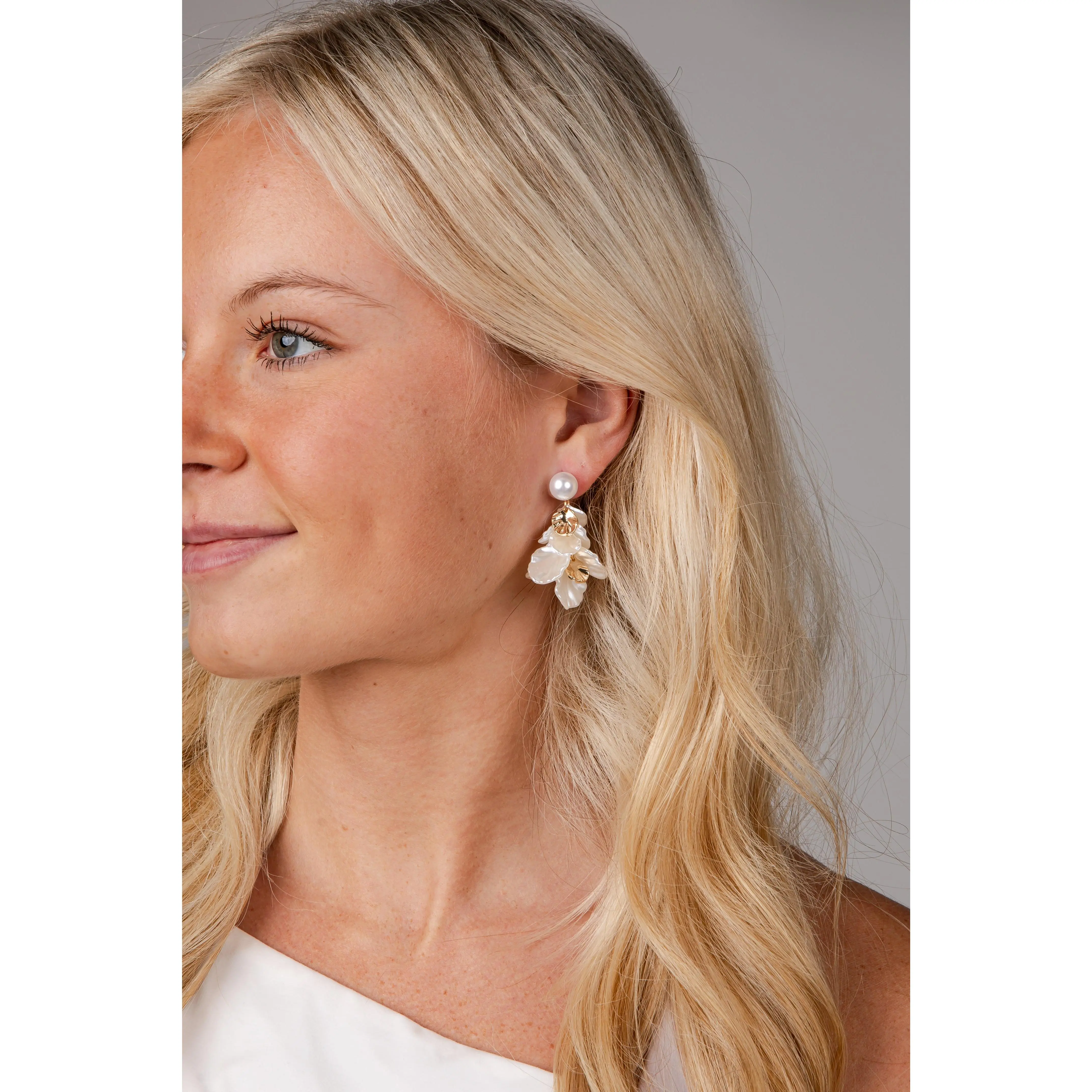 Charlotte Pearl White Drop Earrings