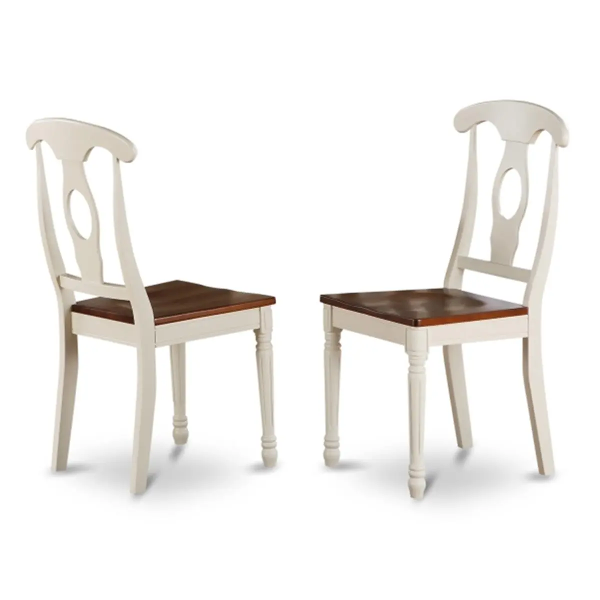 East West Furniture Set of 2 Napoleon-Styled Indoor Hardwood Seat Chairs, Dinette Chairs, Hardwood Chairs