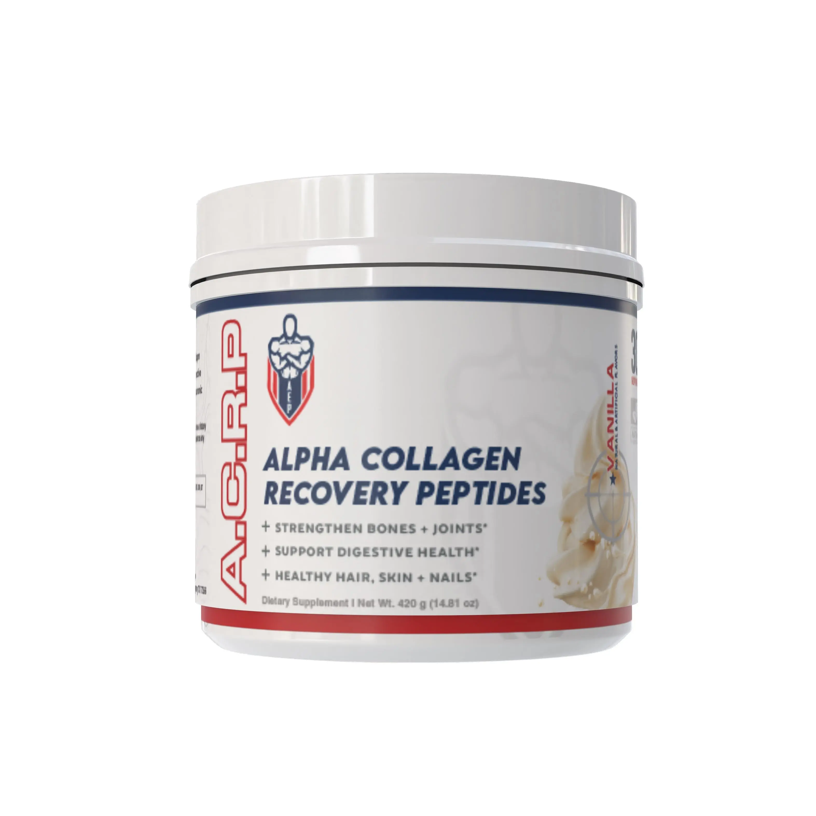 Alpha Collagen Recovery Peptides Powder Dietary Supplement (420g) - Grass-Fed, Sugar-Free, Gluten-Free, 12-Month Shelf Life, for Joint & Bone Strength, Digestive Health, Skin Care, Hair & Nail Support