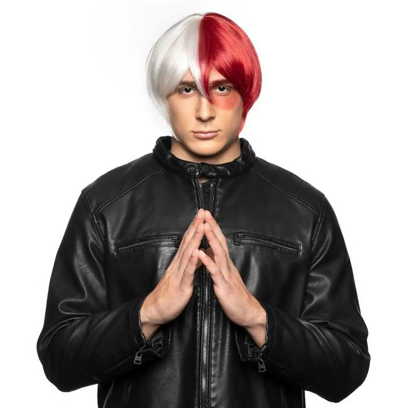 212 MAIN Synthetic Anime Cosplay Wig - Enigma 00443 RD-WH, My Hero Academia Shoto Todoroki Red & White Costume Wig for Cosplay Wear, Synthetic Wig