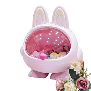Cute Rabbit Shape Multi-Functional Storage Box, Plastic Storage Bin, Universal for Hair Accessories, Stationery, Jewelry, Desktop Dustproof Organizer