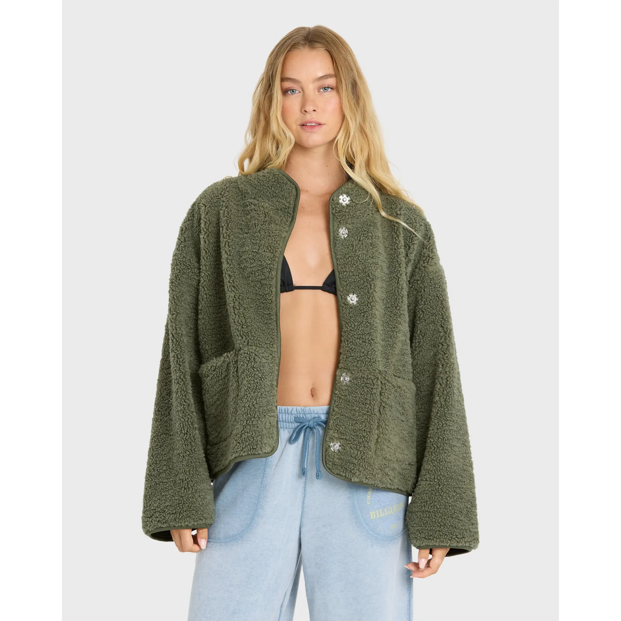 Camper Reversible Fleece Jacket - Canteen