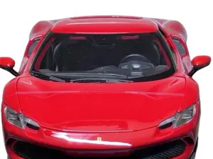 Ferrari 296 GTB Red 1:18 Metal Die Cast Car High-Quality Model for Ages 3 and Up Diecast Collectible with Detailed Design and Authentic Appearance