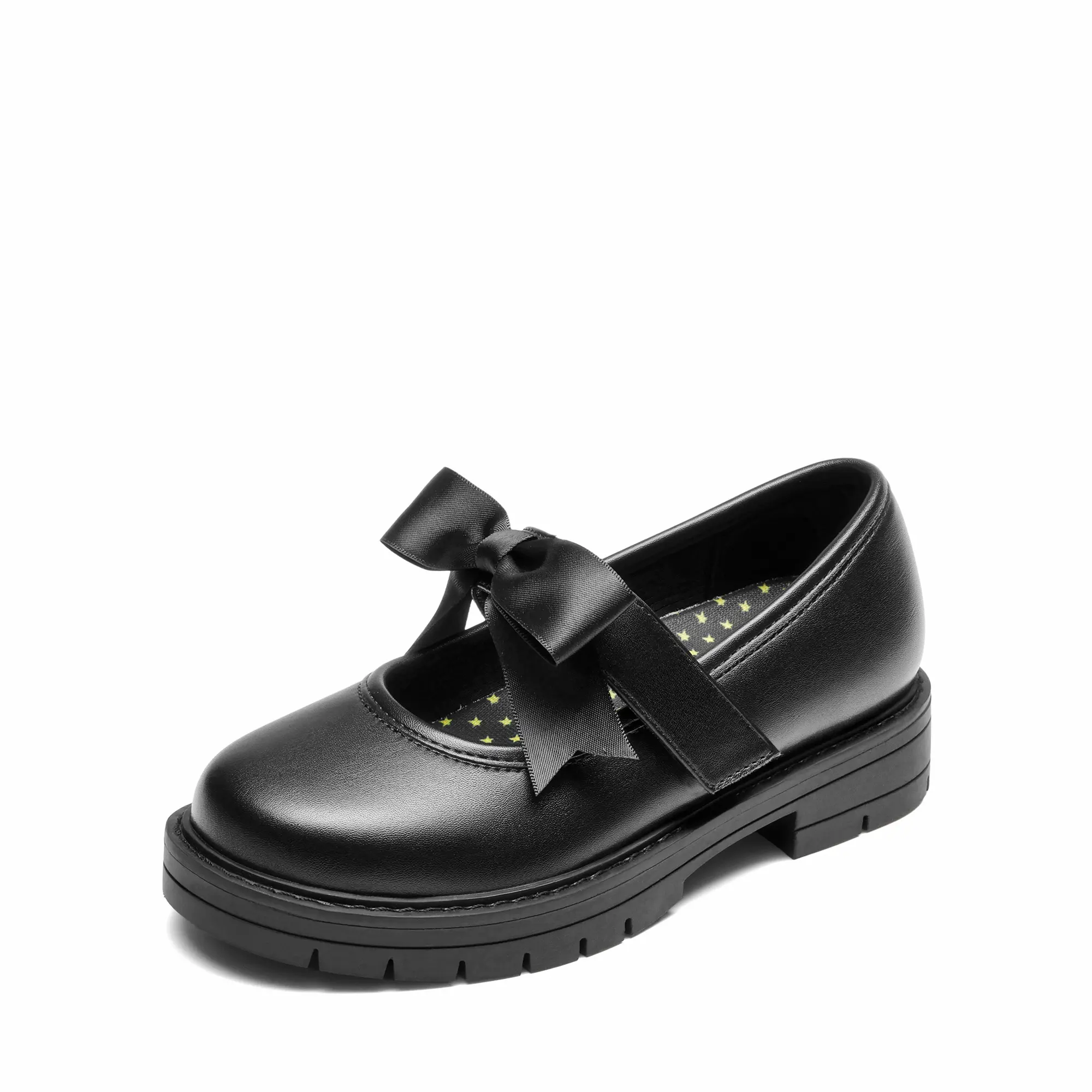 Dream Pairs Girls' Round Toe Mary Jane Bowknot Flats - Hook-And-Loop Strap Uniform Shoes, Back-To-School Footwear for Toddler, Little Kid, Big Kid