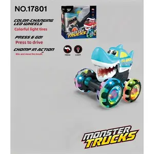 Children Monster Truck Toy Set, Garbage Car with Motion Sensor Light Function, Unisex Design Baby Stroller Outdoor Play Toy, Infant Gift