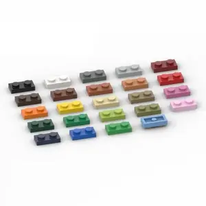 50g/156PCS 3023 1x2 Low Building Block Moc Color Loose Parts Compatible with Brick DIY Children's Toy Assembly Storage