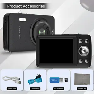 CCD Digital Camera with 32GB SD Card, 16X Optical Zoom, Portable Mini Camera, Point and Shoot Camera, Point Shoot Cameras, Portable Camera, Photo Camera, Suitable for Trendy Boys and Girls, Boyfriend Gift