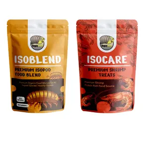 Isoblend Premium Isopod Food Bundle Vegetable Dry Blend and Shrimp Treat Protein Rich Food Source for Feeders Insects Reptiles Invertebrates